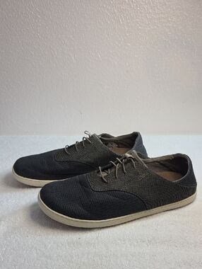 Olukai Style Nohea Moku Boat Sneakers Mens 13 Thick Canvas Breathable Grey Vguc